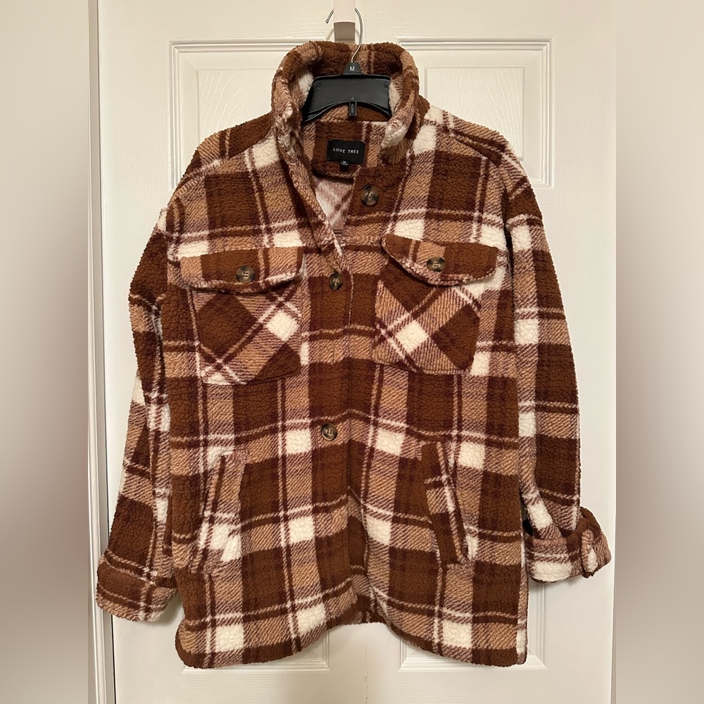 **New without tags** Love Tree Fuzzy Shacket